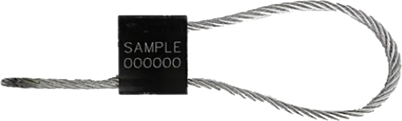 Cable seal with a steel wire loop and a numbered locking body